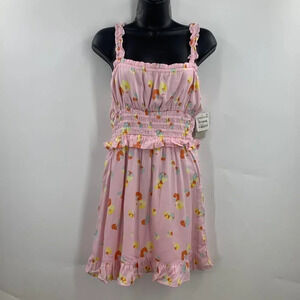 Nordstrom‎ BP Women's Ruffle Detail Sundress In Pink Floral Size M NWT